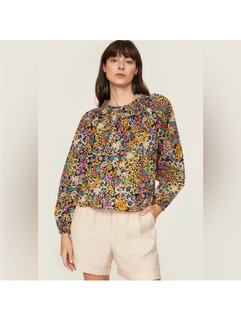 Apiece Apart Esparta Multicolor Floral Blouse Top Large